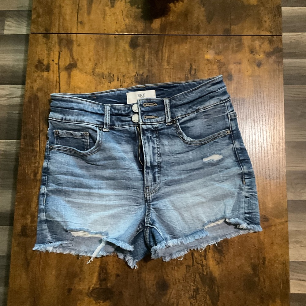 BKE Blue Jean Shorts Distressed Cut-Off Style